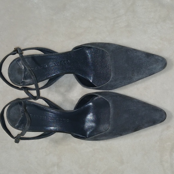 Ralph Lauren Slingback Suede Leather Gray HeelsSize 8.5Designer Shoes